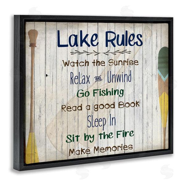 Stupell Industries Kim Allen | Lake Rules List And Oars