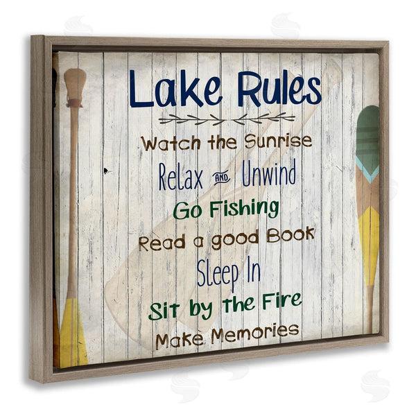 Stupell Industries Kim Allen | Lake Rules List And Oars