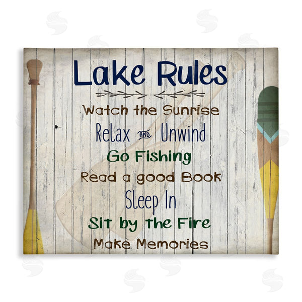 stupell industries Kim Allen | Lake Rules List and Oars