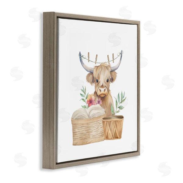 Stupell Industries Kim Allen | Laundry Day Baby Cattle Wall Art