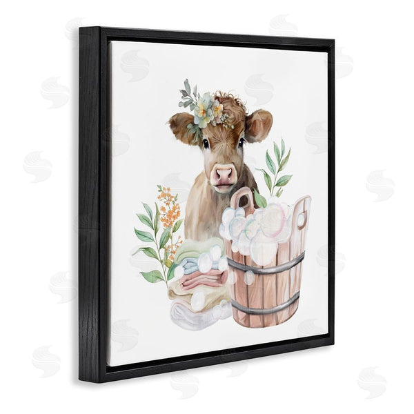Stupell Industries Kim Allen | Laundry Day Baby Cow Wall Art