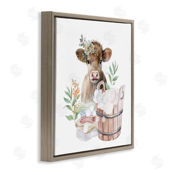 Stupell Industries Kim Allen | Laundry Day Baby Cow Wall Art