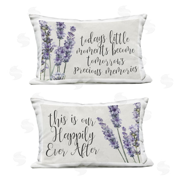 Stupell Industries Kim Allen | Lavender Moments Sentiments Printed Throw Pillow Set