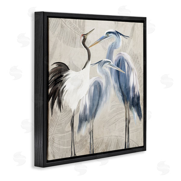 Stupell Industries Kim Allen | Leaf Patterned Crane Heron Birds Wall Art