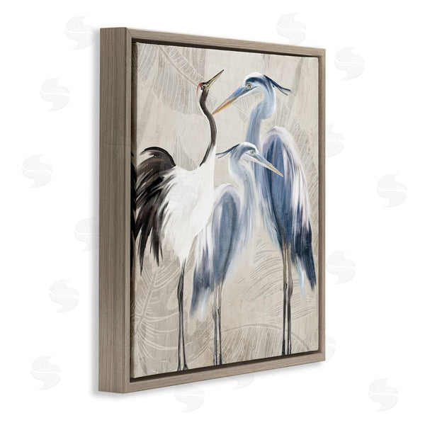 Stupell Industries Kim Allen | Leaf Patterned Crane Heron Birds Wall Art
