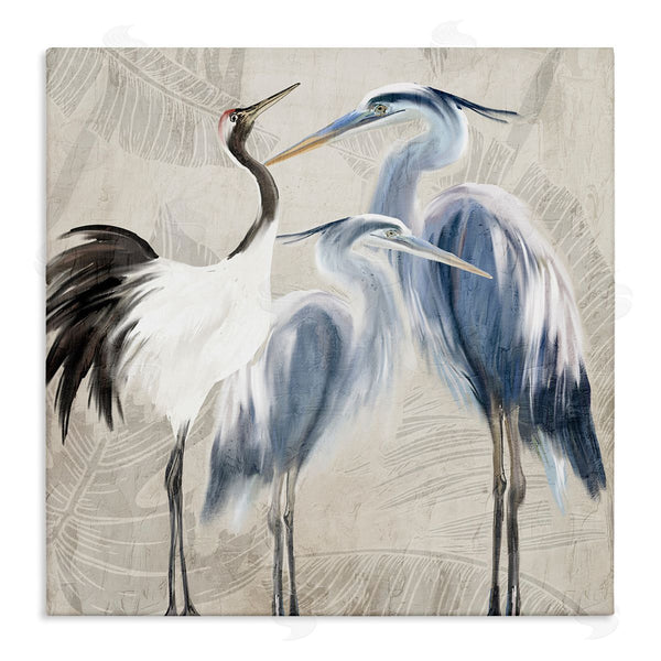 stupell industries Kim Allen | Leaf Patterned Crane Heron Birds Wall Art