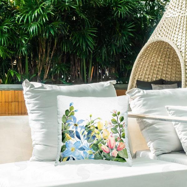 Stupell Industries Kim Allen | Leafy Spring Blooms Printed Throw Pillow