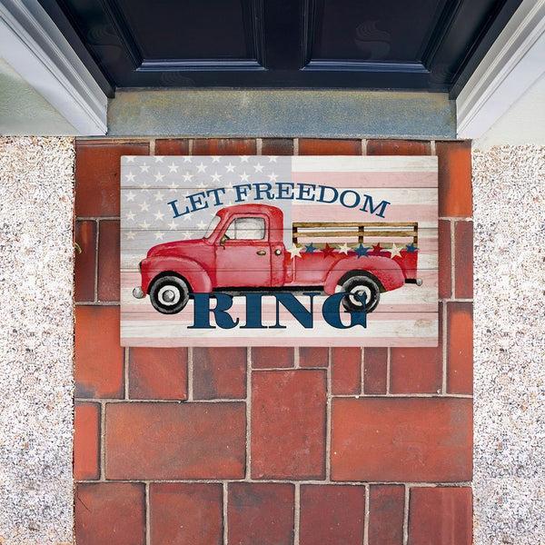Stupell Industries Kim Allen | Let Freedom Ring Truck Non-Woven Door Mat