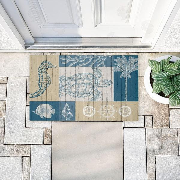 Stupell Industries Kim Allen | Let's Sail Nautical Creatures Non-Woven Door Mat