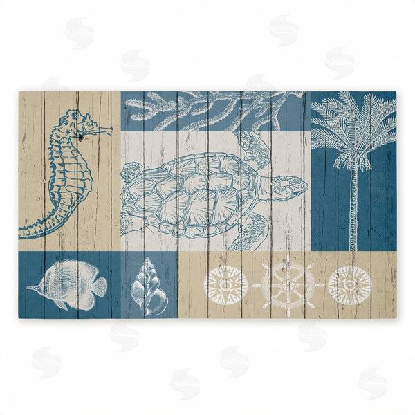 stupell industries Kim Allen | Let's Sail Nautical Creatures Non-Woven Door Mat