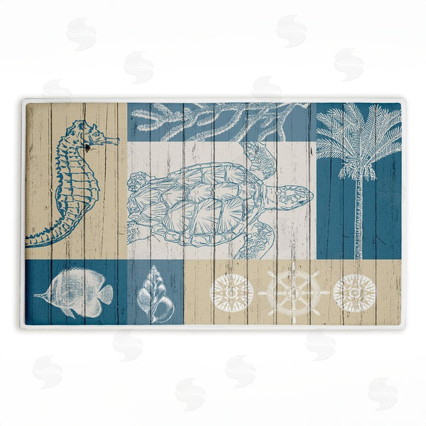 stupell industries Kim Allen | Let's Sail Nautical Creatures Plush Bath Mat