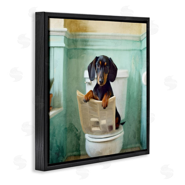 Stupell Industries Kim Allen | Light Reading Dog Toilet