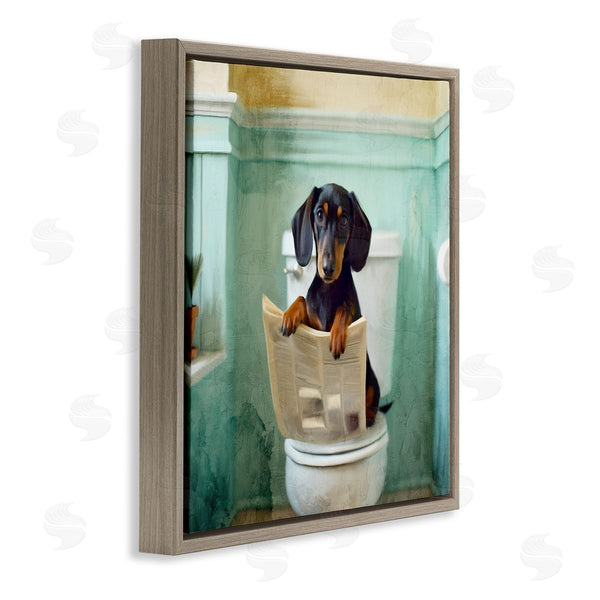 Stupell Industries Kim Allen | Light Reading Dog Toilet