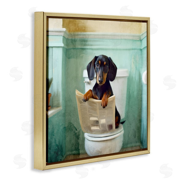Stupell Industries Kim Allen | Light Reading Dog Toilet