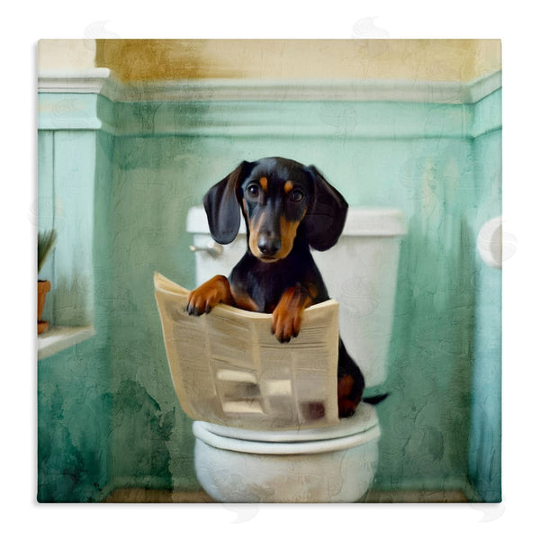 stupell industries Kim Allen | Light Reading Dog Toilet