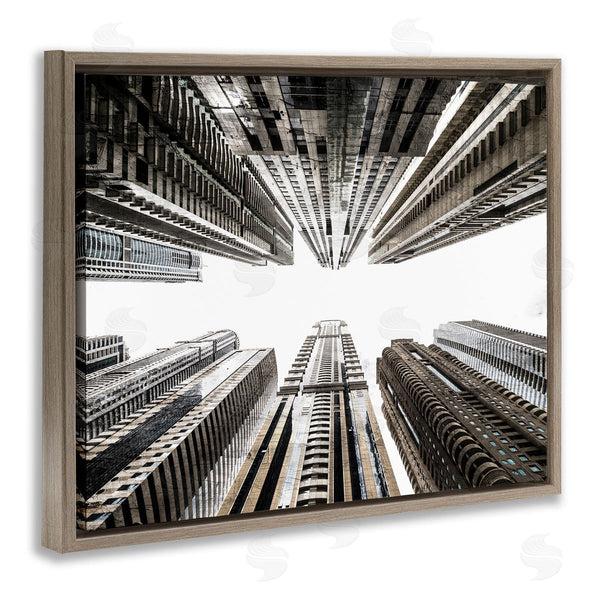 Stupell Industries Kim Allen | Looming City Buildings Looking Up Urban Architecture Wall Art