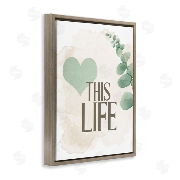 Stupell Industries Kim Allen | Love This Life Green Heart Neutral