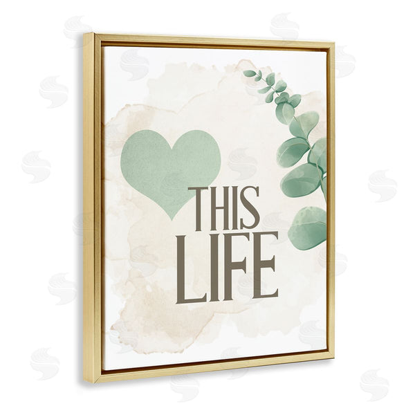 Stupell Industries Kim Allen | Love This Life Green Heart Neutral