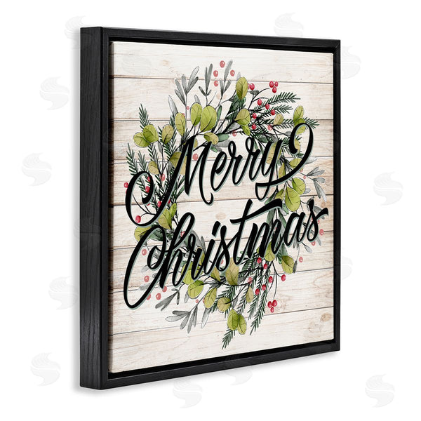 Stupell Industries Kim Allen | Merry Christmas Botanical Wreath Wall Art