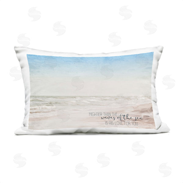 Stupell Industries Kim Allen | Mightier Than The Waves Phrase Printed Throw Pillow
