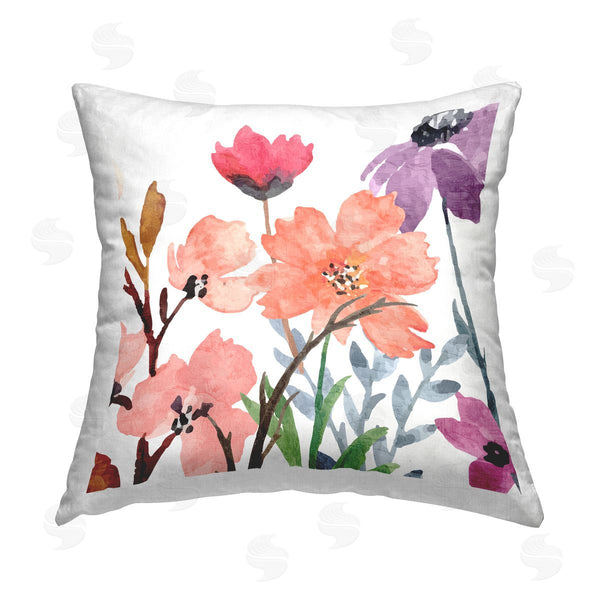 stupell industries Kim Allen | Mixed Spring Blooms Printed Throw Pillow