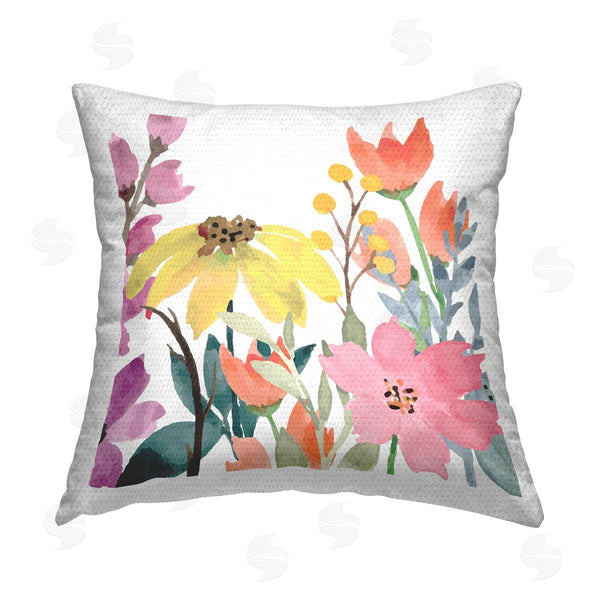 Stupell Industries Kim Allen | Mixed Vivid Wildflowers Printed Throw Pillow