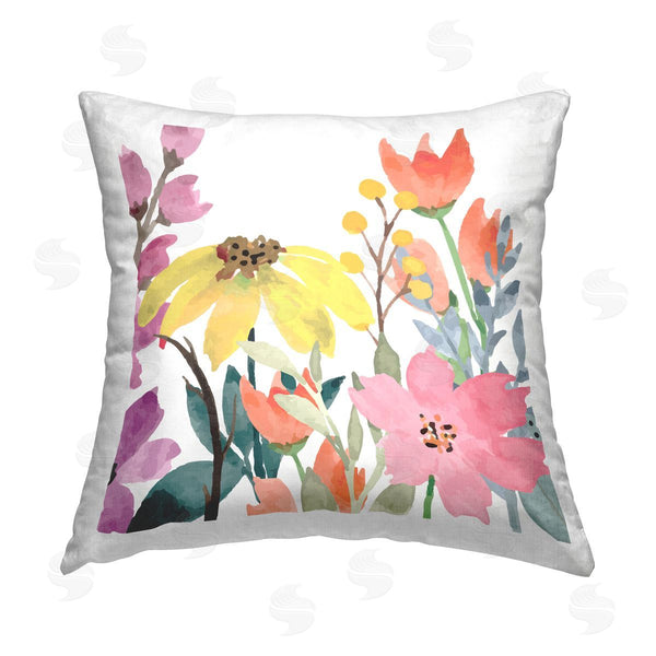 stupell industries Kim Allen | Mixed Vivid Wildflowers Printed Throw Pillow