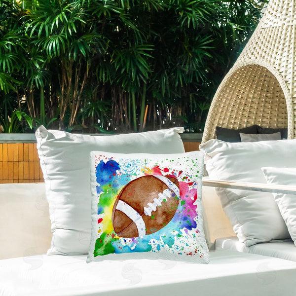 Stupell Industries Kim Allen | Modern Splash Football Printed Throw Pillow