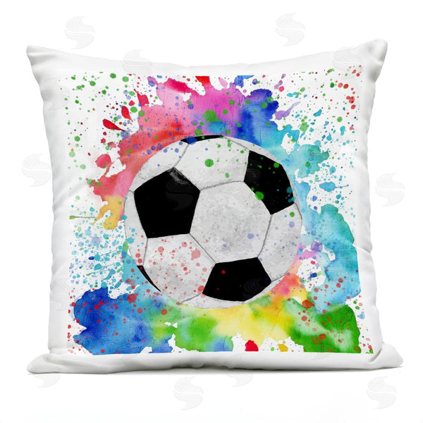 Stupell Industries Kim Allen | Modern Splash Soccer Ball Printed Throw Pillow