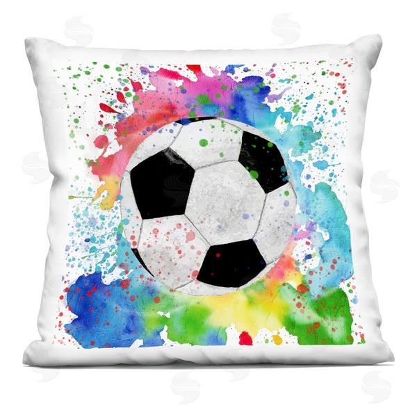stupell industries Kim Allen | Modern Splash Soccer Ball Printed Throw Pillow