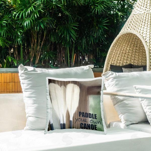 Stupell Industries Kim Allen | Motivational Canoe Oars Printed Throw Pillow