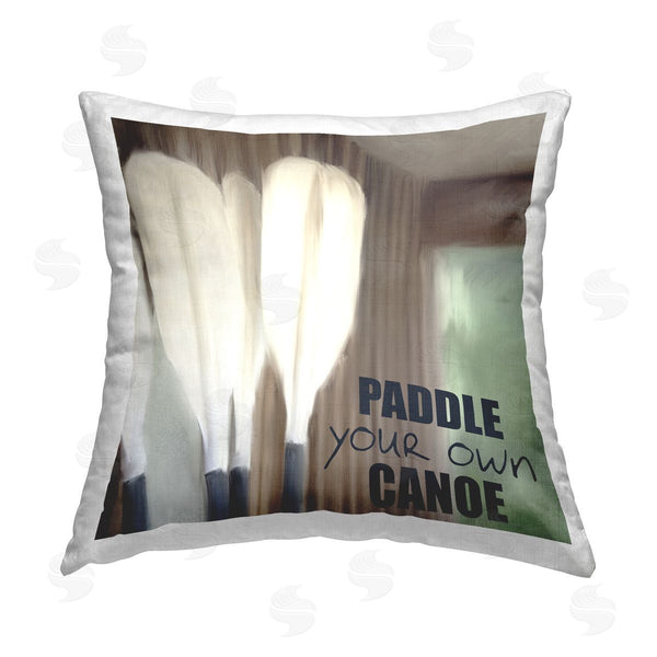stupell industries Kim Allen | Motivational Canoe Oars Printed Throw Pillow