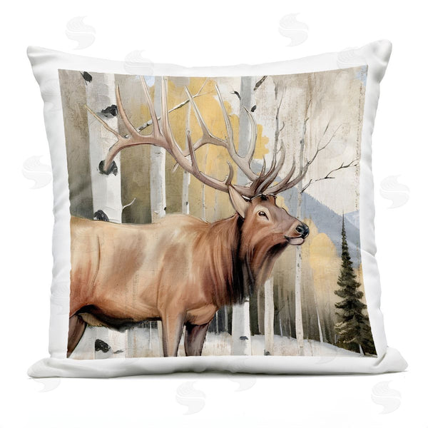 Stupell Industries Kim Allen | Mountain Walk Elk Forest Printed Throw Pillow