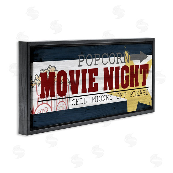 Stupell Industries Kim Allen | Movie Night Vintage Sign Wall Art