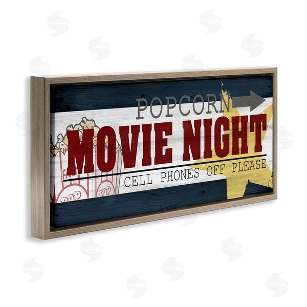 Stupell Industries Kim Allen | Movie Night Vintage Sign Wall Art