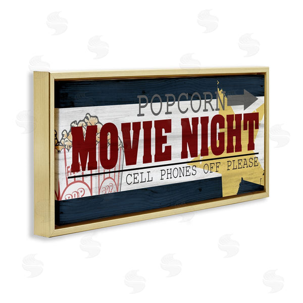 Stupell Industries Kim Allen | Movie Night Vintage Sign Wall Art