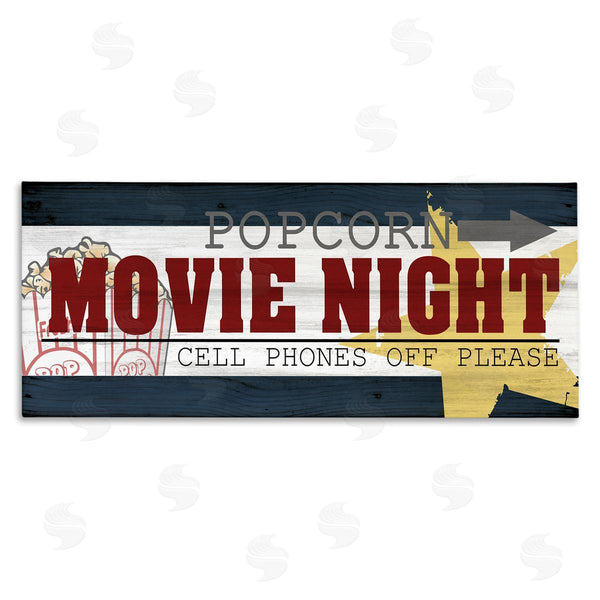 stupell industries Kim Allen | Movie Night Vintage Sign Wall Art