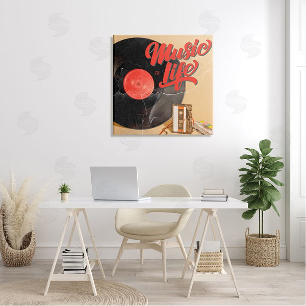Stupell Industries Kim Allen | Music Is Life Vintage Cassette Wall Art