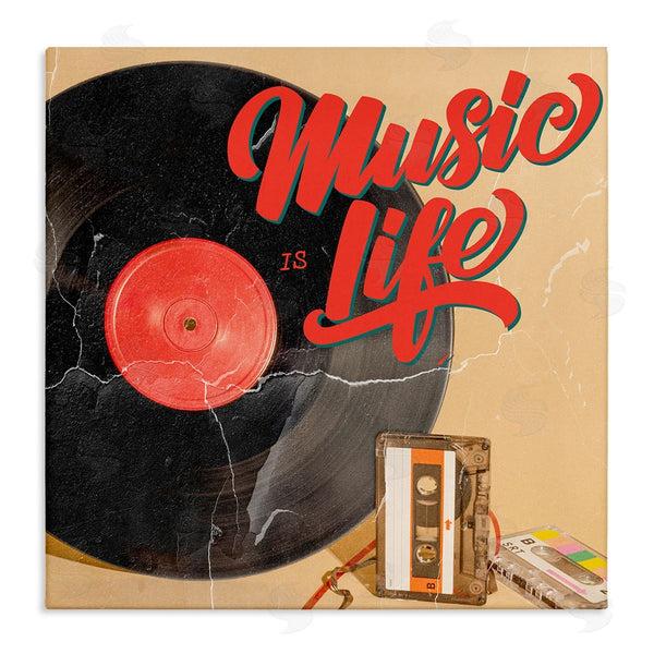 stupell industries Kim Allen | Music Is Life Vintage Cassette Wall Art