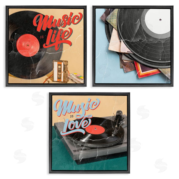 Stupell Industries Kim Allen | Music Is Love Life Vintage Turntable Wall Art