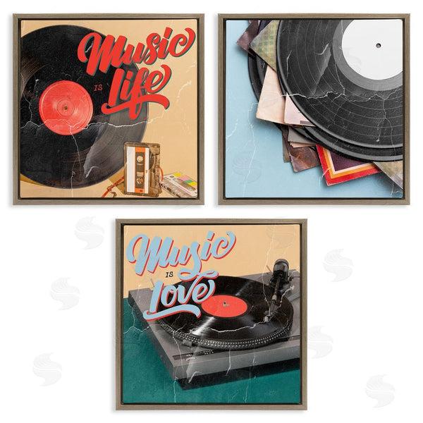 Stupell Industries Kim Allen | Music Is Love Life Vintage Turntable Wall Art