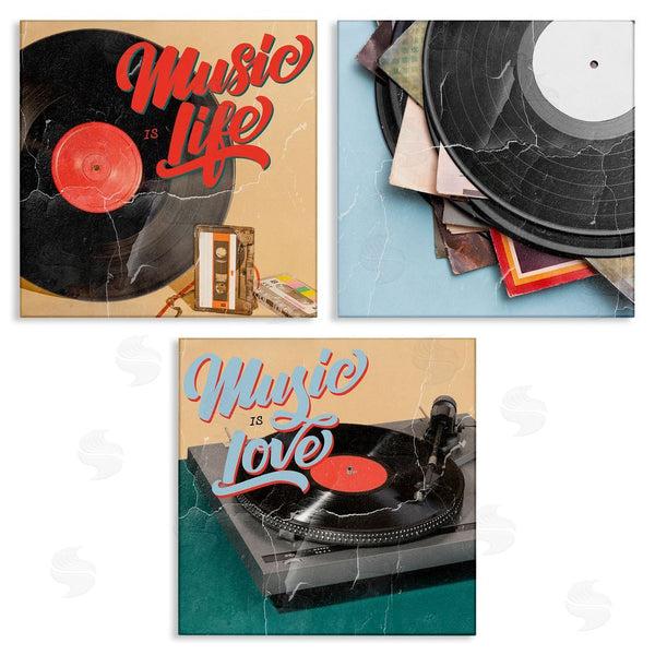 stupell industries Kim Allen | Music Is Love Life Vintage Turntable Wall Art