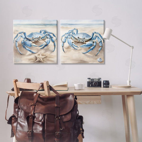 Stupell Industries Kim Allen | Nautical Blue Crabs Beach Wall Art