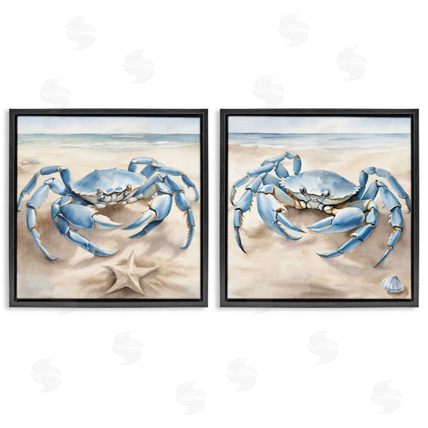 Stupell Industries Kim Allen | Nautical Blue Crabs Beach Wall Art