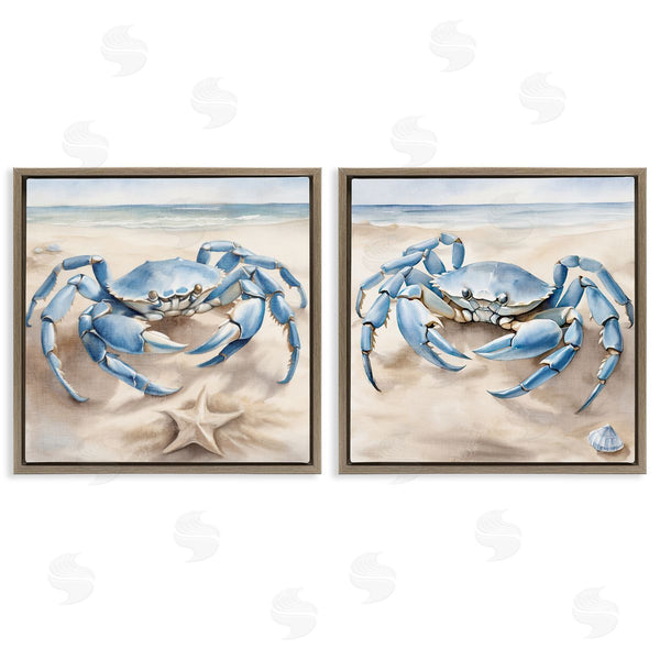 Stupell Industries Kim Allen | Nautical Blue Crabs Beach Wall Art