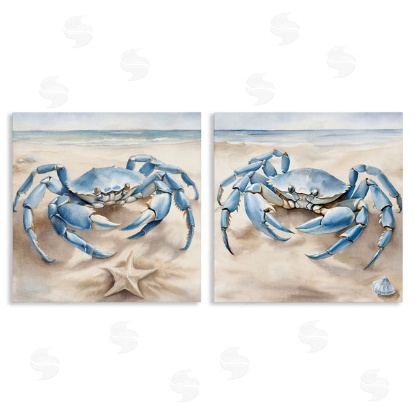 stupell industries Kim Allen | Nautical Blue Crabs Beach Wall Art