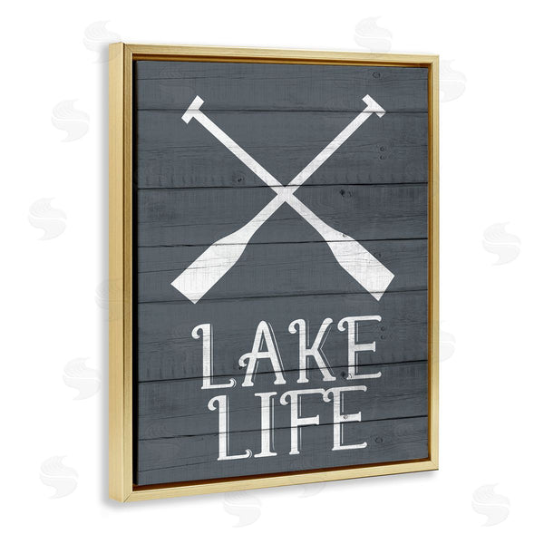 Stupell Industries Kim Allen | Nautical Blue Lake Life Phrase