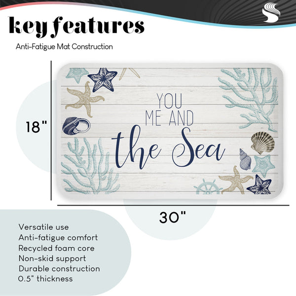 Stupell Industries Kim Allen | Nautical Flag With Compass Anti-Fatigue Mat