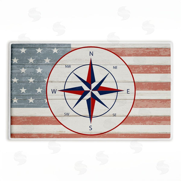 stupell industries Kim Allen | Nautical Flag with Compass Plush Bath Mat