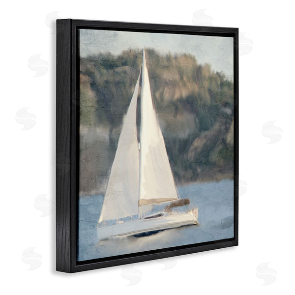 Stupell Industries Kim Allen | Nautical Sailboat Rocky Mountain Cliffs Wall Art